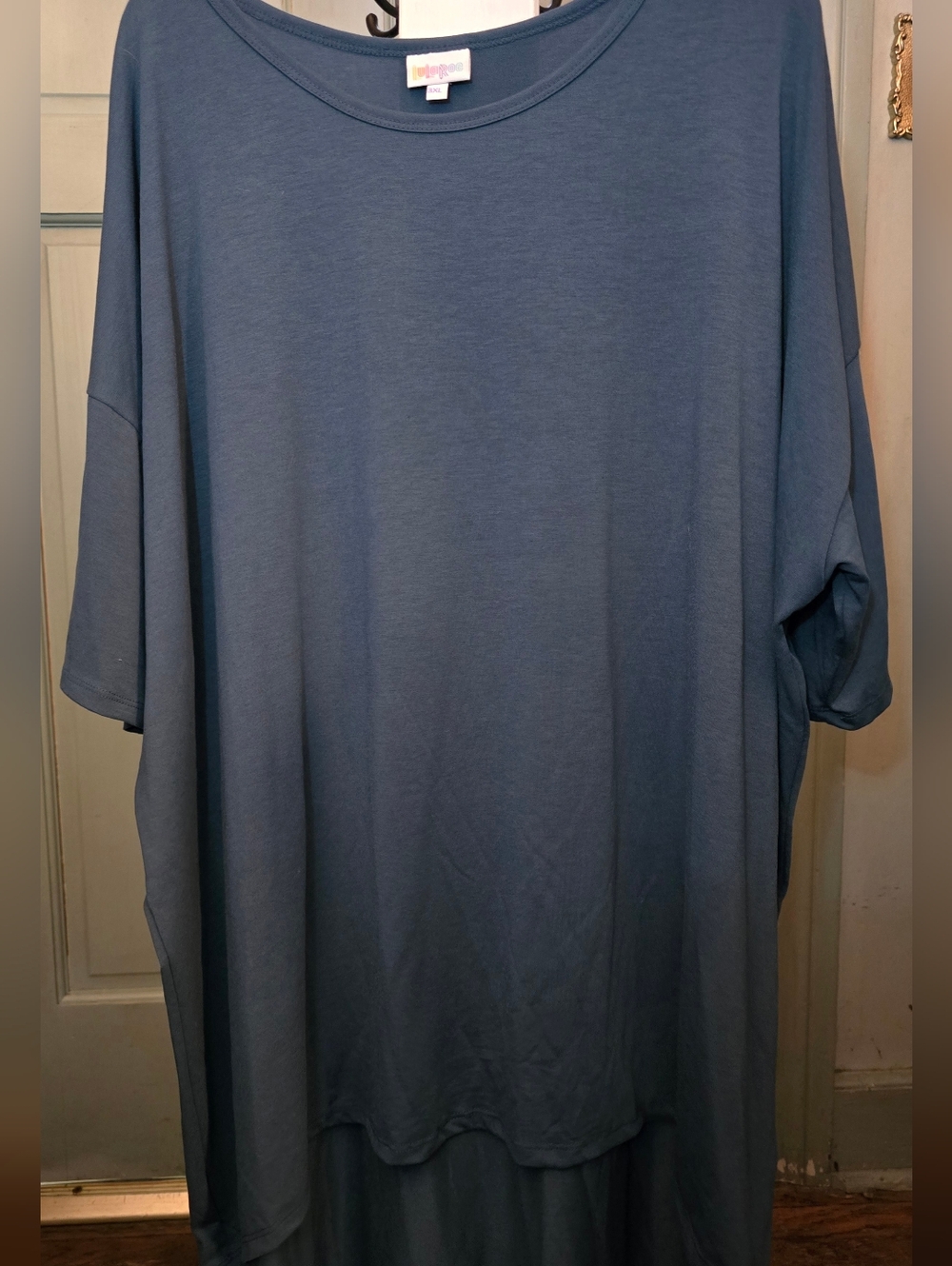 LuLaRoe Irma Short Sleeve Tunic in Slate Blue